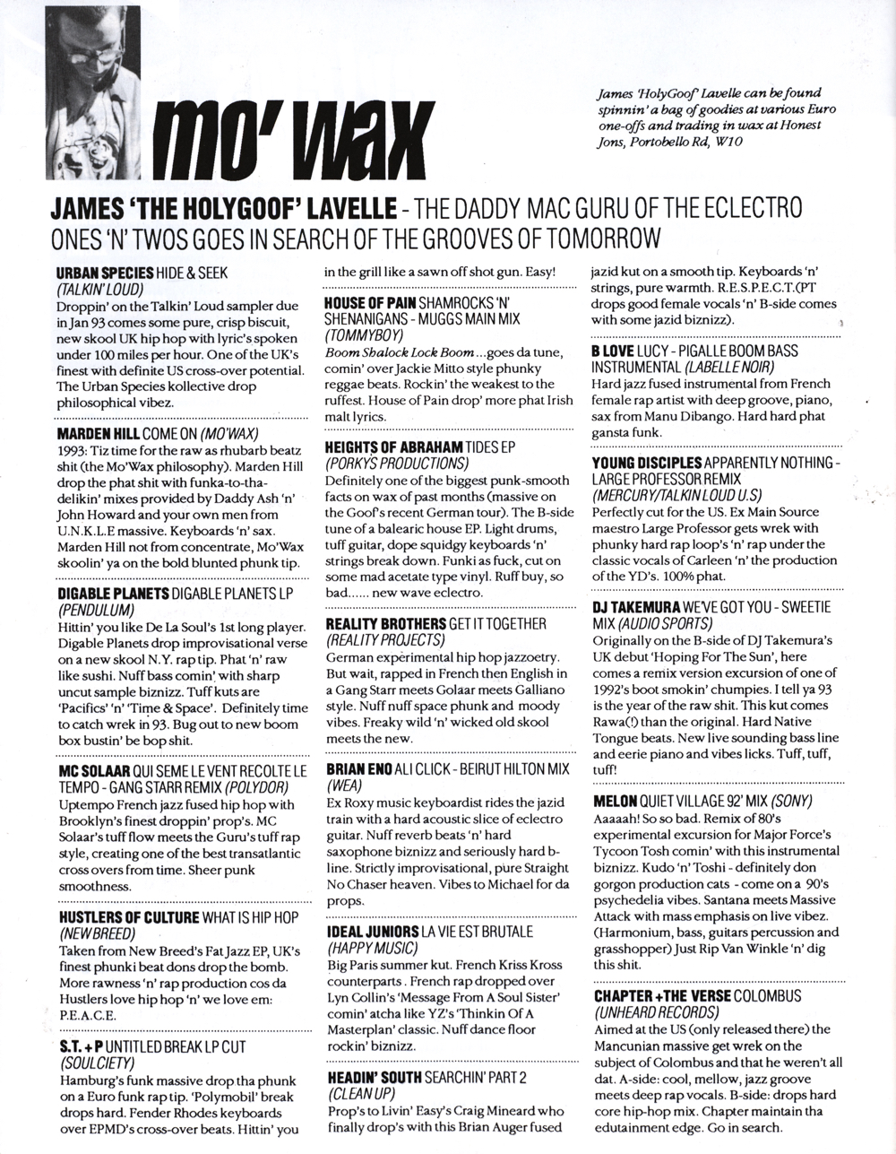 Mo' Wax in issue 19