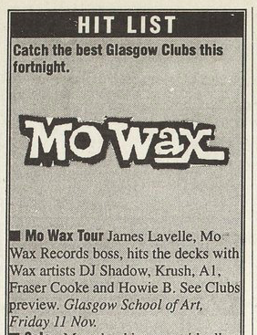 Details of Nov 11 gig from The List: 4 Nov 1994 (ISSUE 240)