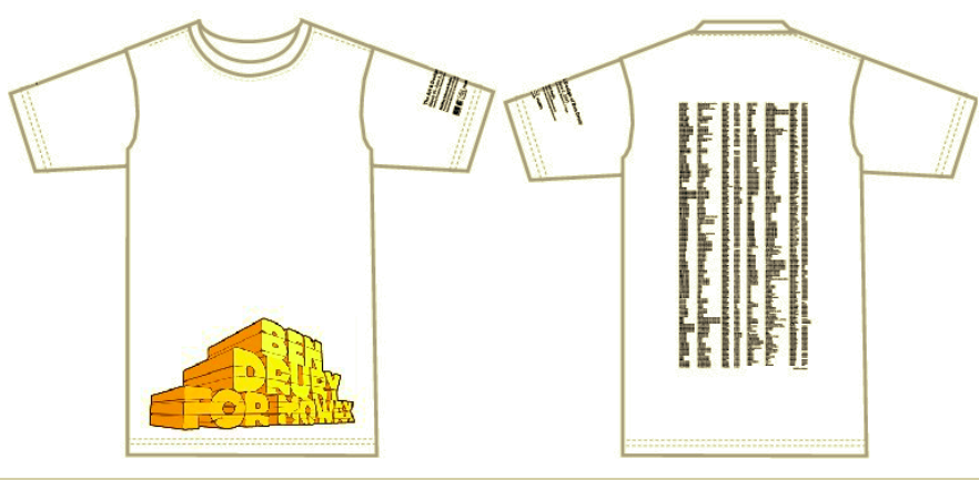 Ben Drury Exhibition t-shirt Front & Back