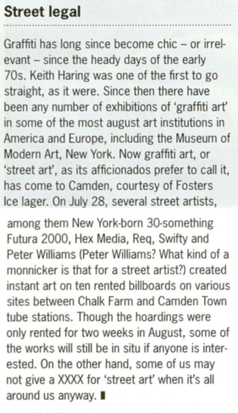 Mention in Art Monthly Sep 1 1995 - page 26
