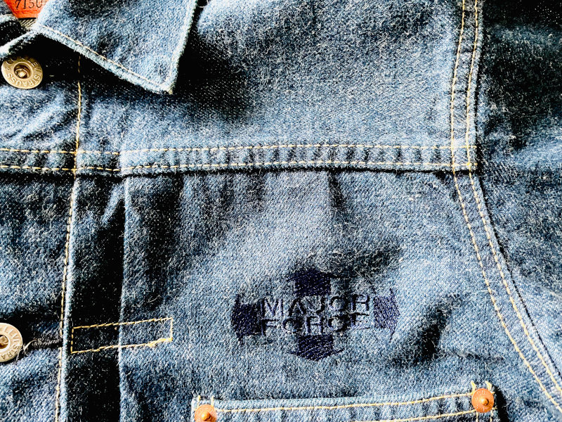 Japanese vintage e-type Levi's denim jacket detail