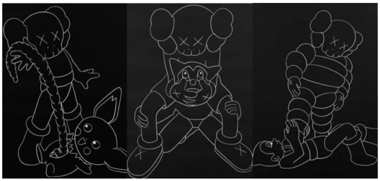 3 KAWS Prints - Chum vs Astroboy, Companion vs Astroboy, Companion vs Pikachu