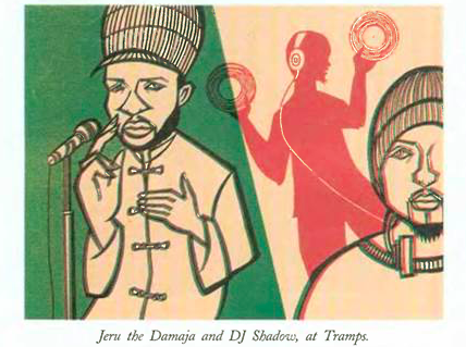 Illustration of Jeru and Shadow in New Yorker April 21 1997